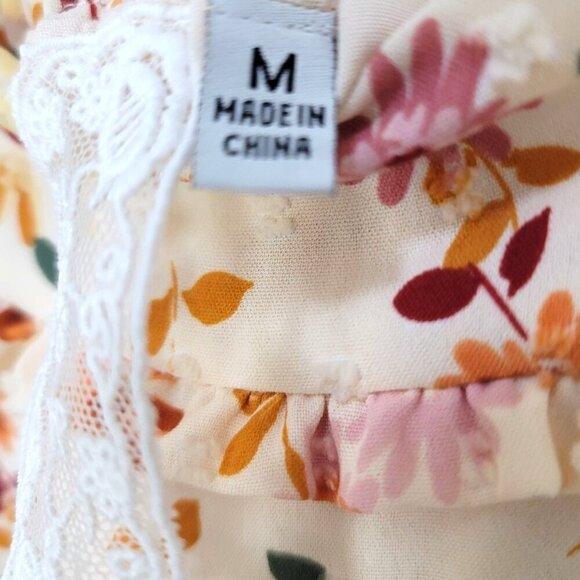 SADIE & SAGE Floral A-Line Skirt With Elastic Waistband & Ruffle Detail - Picture 8 of 9